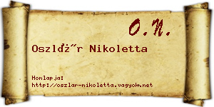 Oszlár Nikoletta névjegykártya