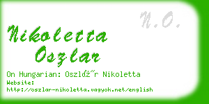 nikoletta oszlar business card